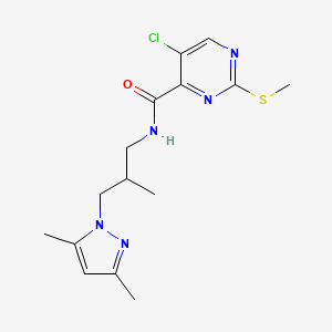 5-chloro-N-[3-(3,5-dimethyl-1H-pyrazol-1-yl)-2-methylpropyl]-2-(methylsulfanyl)pyrimidine-4-carboxamide