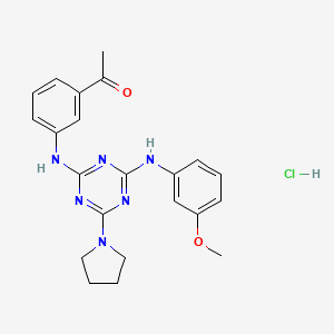 1-(3-((4-((3-Methoxyphenyl)amino)-6-(pyrrolidin-1-yl)-1,3,5-triazin-2-yl)amino)phenyl)ethanone hydrochloride