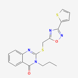 3-Propyl-2-[(3-thiophen-2-yl-1,2,4-oxadiazol-5-yl)methylsulfanyl]quinazolin-4-one