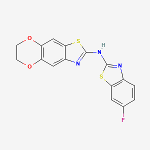 N-(6-fluoro-1,3-benzothiazol-2-yl)-6,7-dihydro-[1,4]dioxino[2,3-f][1,3]benzothiazol-2-amine