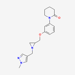 1-[3-[[1-[(1-Methylpyrazol-4-yl)methyl]aziridin-2-yl]methoxy]phenyl]piperidin-2-one