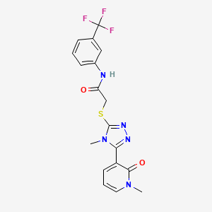2-((4-methyl-5-(1-methyl-2-oxo-1,2-dihydropyridin-3-yl)-4H-1,2,4-triazol-3-yl)thio)-N-(3-(trifluoromethyl)phenyl)acetamide