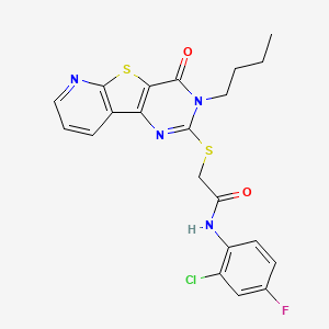 2-((3-butyl-4-oxo-3,4-dihydropyrido[3',2':4,5]thieno[3,2-d]pyrimidin-2-yl)thio)-N-(2-chloro-4-fluorophenyl)acetamide