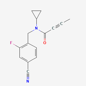N-[(4-Cyano-2-fluorophenyl)methyl]-N-cyclopropylbut-2-ynamide