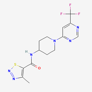 4-methyl-N-(1-(6-(trifluoromethyl)pyrimidin-4-yl)piperidin-4-yl)-1,2,3-thiadiazole-5-carboxamide