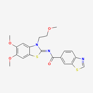 molecular formula C20H19N3O4S2 B2637194 (Z)-N-(5,6-dimethoxy-3-(2-methoxyethyl)benzo[d]thiazol-2(3H)-ylidene)benzo[d]thiazole-6-carboxamide CAS No. 895446-64-7