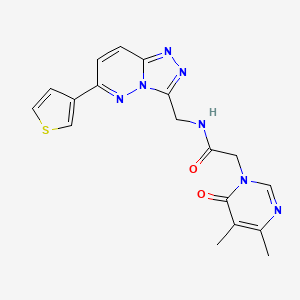 molecular formula C18H17N7O2S B2637195 2-(4,5-dimethyl-6-oxopyrimidin-1(6H)-yl)-N-((6-(thiophen-3-yl)-[1,2,4]triazolo[4,3-b]pyridazin-3-yl)methyl)acetamide CAS No. 1903152-65-7