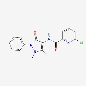 molecular formula C17H15ClN4O2 B2637199 6-chloro-N-(1,5-dimethyl-3-oxo-2-phenyl-2,3-dihydro-1H-pyrazol-4-yl)pyridine-2-carboxamide CAS No. 1808886-49-8