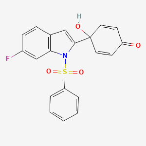 4-[1-(benzenesulfonyl)-6-fluoro-1H-indol-2-yl]-4-hydroxycyclohexa-2,5-dien-1-one