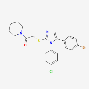 2-((5-(4-bromophenyl)-1-(4-chlorophenyl)-1H-imidazol-2-yl)thio)-1-(piperidin-1-yl)ethanone