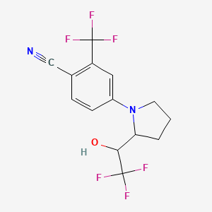 4-(2-(2,2,2-Trifluoro-1-hydroxyethyl)pyrrolidin-1-yl)-2-(trifluoromethyl)benzonitrile