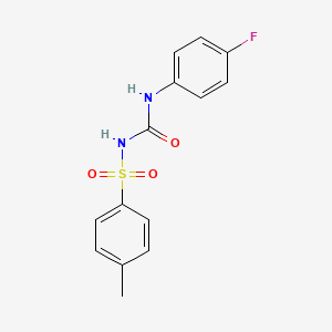 molecular formula C14H13FN2O3S B2637235 ((4-Fluorophenyl)amino)-N-((4-methylphenyl)sulfonyl)formamide CAS No. 1513-05-9