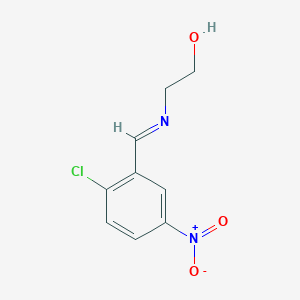 molecular formula C9H9ClN2O3 B2637270 2-{[(1E)-(2-Chloro-5-nitrophenyl)methylene]amino}ethanol CAS No. 2270915-09-6