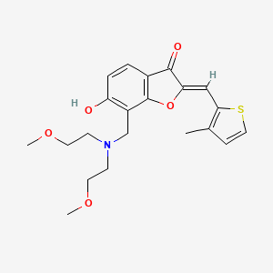 molecular formula C21H25NO5S B2637278 (Z)-7-((bis(2-methoxyethyl)amino)methyl)-6-hydroxy-2-((3-methylthiophen-2-yl)methylene)benzofuran-3(2H)-one CAS No. 896597-58-3