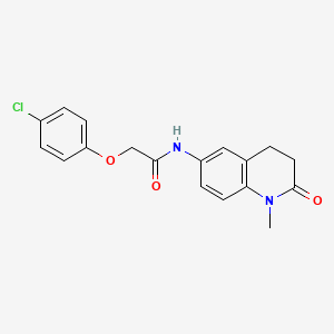 molecular formula C18H17ClN2O3 B2637281 2-(4-chlorophenoxy)-N-(1-methyl-2-oxo-1,2,3,4-tetrahydroquinolin-6-yl)acetamide CAS No. 922053-71-2