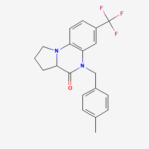 molecular formula C20H19F3N2O B2637284 5-(4-甲基苄基)-7-(三氟甲基)-1,2,3,3a-四氢吡咯并[1,2-a]喹喔啉-4(5H)-酮 CAS No. 1009537-73-8