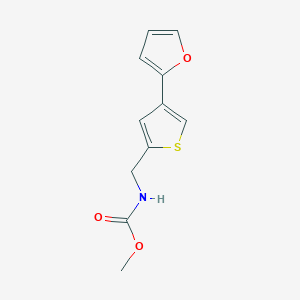 molecular formula C11H11NO3S B2637285 methyl N-{[4-(furan-2-yl)thiophen-2-yl]methyl}carbamate CAS No. 2380042-11-3