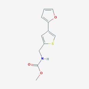 molecular formula C11H11NO3S B2637285 Methyl N-[[4-(furan-2-yl)thiophen-2-yl]methyl]carbamate CAS No. 2380042-11-3