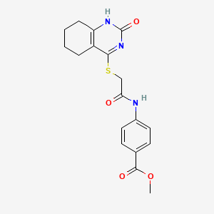 molecular formula C18H19N3O4S B2637313 methyl 4-{2-[(2-oxo-1,2,5,6,7,8-hexahydroquinazolin-4-yl)sulfanyl]acetamido}benzoate CAS No. 932961-34-7