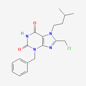 3-benzyl-8-(chloromethyl)-7-(3-methylbutyl)-2,3,6,7-tetrahydro-1H-purine-2,6-dione