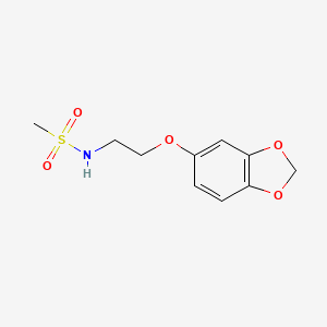 molecular formula C10H13NO5S B2637323 N-[2-(2H-1,3-benzodioxol-5-yloxy)ethyl]methanesulfonamide CAS No. 1105234-48-7