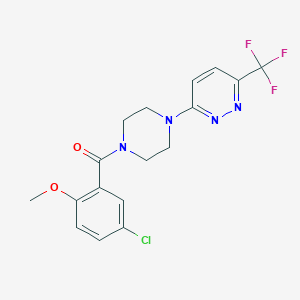 (5-Chloro-2-methoxyphenyl)-[4-[6-(trifluoromethyl)pyridazin-3-yl]piperazin-1-yl]methanone