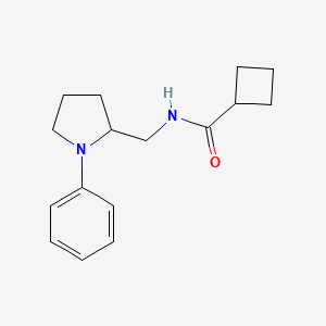 molecular formula C16H22N2O B2637341 N-[(1-phenylpyrrolidin-2-yl)methyl]cyclobutanecarboxamide CAS No. 1797023-28-9