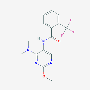 molecular formula C15H15F3N4O2 B2637343 N-[4-(Dimethylamino)-2-methoxypyrimidin-5-YL]-2-(trifluoromethyl)benzamide CAS No. 1797974-63-0