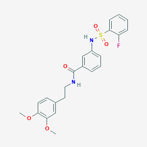 molecular formula C23H23FN2O5S B2637386 N-[2-(3,4-DIMETHOXYPHENYL)ETHYL]-3-(2-FLUOROBENZENESULFONAMIDO)BENZAMIDE CAS No. 690647-60-0