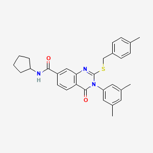 N-cyclopentyl-3-(3,5-dimethylphenyl)-2-((4-methylbenzyl)thio)-4-oxo-3,4-dihydroquinazoline-7-carboxamide