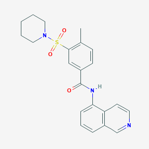 molecular formula C22H23N3O3S B2637394 N-(ISOQUINOLIN-5-YL)-4-METHYL-3-(PIPERIDINE-1-SULFONYL)BENZAMIDE 