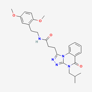 molecular formula C26H31N5O4 B2637399 N-[2-(2,5-dimethoxyphenyl)ethyl]-3-[4-(2-methylpropyl)-5-oxo-4H,5H-[1,2,4]triazolo[4,3-a]quinazolin-1-yl]propanamide CAS No. 902929-91-3