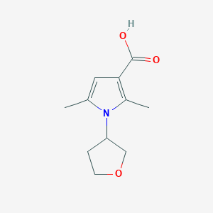 molecular formula C11H15NO3 B2637402 2,5-dimethyl-1-(oxolan-3-yl)-1H-pyrrole-3-carboxylic acid CAS No. 1535373-68-2
