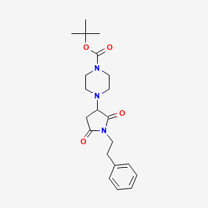 molecular formula C21H29N3O4 B2637416 Tert-butyl 4-[2,5-dioxo-1-(2-phenylethyl)pyrrolidin-3-yl]piperazine-1-carboxylate CAS No. 881484-41-9