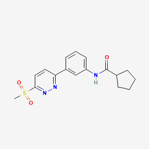 molecular formula C17H19N3O3S B2637440 N-[3-(6-methanesulfonylpyridazin-3-yl)phenyl]cyclopentanecarboxamide CAS No. 1005305-31-6