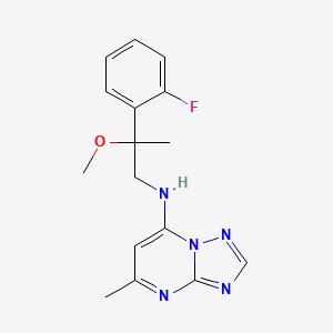 molecular formula C16H18FN5O B2637492 N-[2-(2-Fluorophenyl)-2-methoxypropyl]-5-methyl-[1,2,4]triazolo[1,5-a]pyrimidin-7-amine CAS No. 2380088-71-9