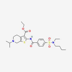 molecular formula C26H37N3O5S2 B2637499 ethyl 2-(4-(N-butyl-N-ethylsulfamoyl)benzamido)-6-isopropyl-4,5,6,7-tetrahydrothieno[2,3-c]pyridine-3-carboxylate CAS No. 489470-88-4