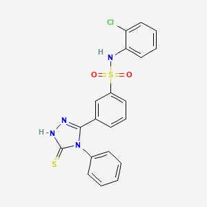 N-(2-chlorophenyl)-3-(4-phenyl-5-sulfanyl-4H-1,2,4-triazol-3-yl)benzene-1-sulfonamide