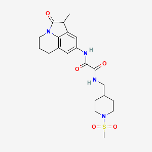 N1-(1-methyl-2-oxo-2,4,5,6-tetrahydro-1H-pyrrolo[3,2,1-ij]quinolin-8-yl)-N2-((1-(methylsulfonyl)piperidin-4-yl)methyl)oxalamide