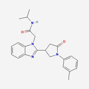 N-(methylethyl)-2-{2-[1-(3-methylphenyl)-5-oxopyrrolidin-3-yl]benzimidazolyl}a cetamide