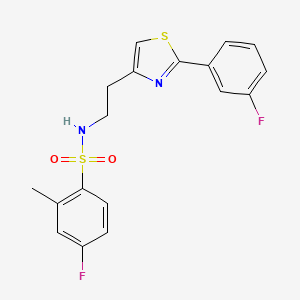 4-fluoro-N-[2-[2-(3-fluorophenyl)-1,3-thiazol-4-yl]ethyl]-2-methylbenzenesulfonamide