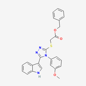 molecular formula C26H22N4O3S B2637562 benzyl 2-((5-(1H-indol-3-yl)-4-(3-methoxyphenyl)-4H-1,2,4-triazol-3-yl)thio)acetate CAS No. 946377-51-1