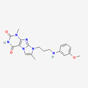 8-(3-((3-methoxyphenyl)amino)propyl)-1,7-dimethyl-1H-imidazo[2,1-f]purine-2,4(3H,8H)-dione