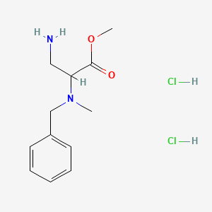 molecular formula C12H20Cl2N2O2 B2637569 Methyl 3-amino-2-[benzyl(methyl)amino]propanoate dihydrochloride CAS No. 1803561-11-6