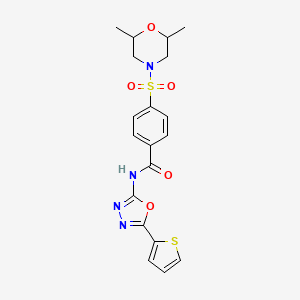 4-((2,6-dimethylmorpholino)sulfonyl)-N-(5-(thiophen-2-yl)-1,3,4-oxadiazol-2-yl)benzamide