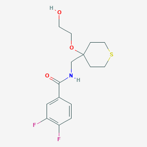 3,4-difluoro-N-((4-(2-hydroxyethoxy)tetrahydro-2H-thiopyran-4-yl)methyl)benzamide