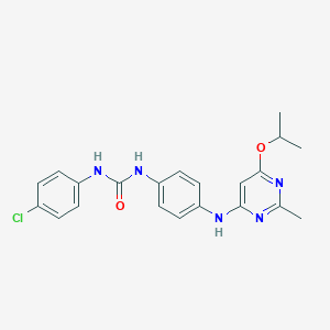 1-(4-Chlorophenyl)-3-(4-((6-isopropoxy-2-methylpyrimidin-4-yl)amino)phenyl)urea