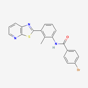 molecular formula C20H14BrN3OS B2637627 4-bromo-N-(2-methyl-3-(thiazolo[5,4-b]pyridin-2-yl)phenyl)benzamide CAS No. 863593-66-2