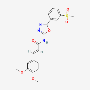 (E)-3-(3,4-dimethoxyphenyl)-N-(5-(3-(methylsulfonyl)phenyl)-1,3,4-oxadiazol-2-yl)acrylamide