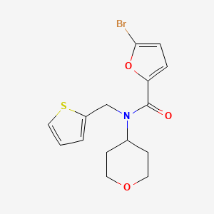 B2637648 5-bromo-N-(tetrahydro-2H-pyran-4-yl)-N-(thiophen-2-ylmethyl)furan-2-carboxamide CAS No. 1797859-50-7